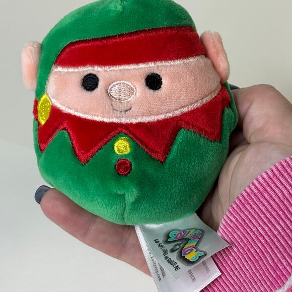 Squishmallows Christmas Santa and Elf Keychain 4.5" - Picture 5 of 8